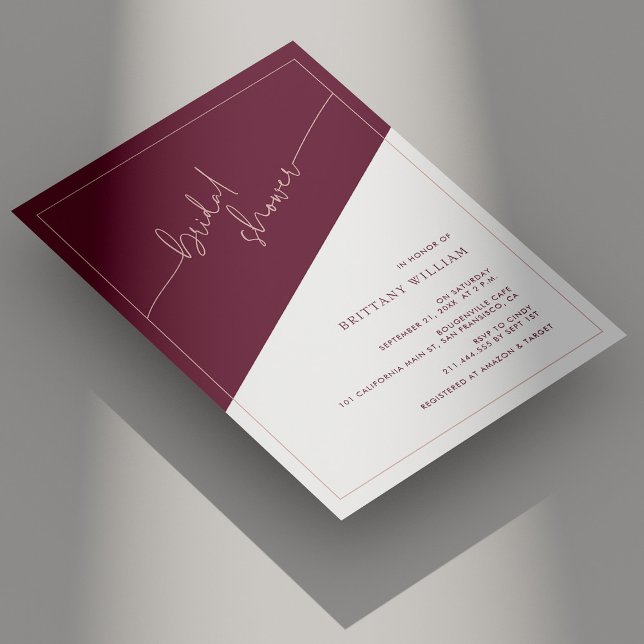 Elegant Mauve och Dusty Ro Möhippa Inbjudan (Personalized Elegant Mauve and Dusty Rose Bridal Shower Invite)