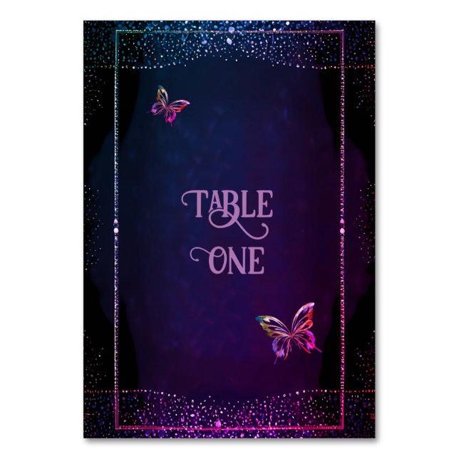 Elegant Mauve och Guld Bröllop Bordsnummer (Baksidan)