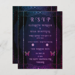 Elegant Mauve och Guld Bröllop OSA Kort