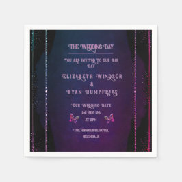 Elegant Mauve och Guld bröllopsinbjudningar Pappersservett