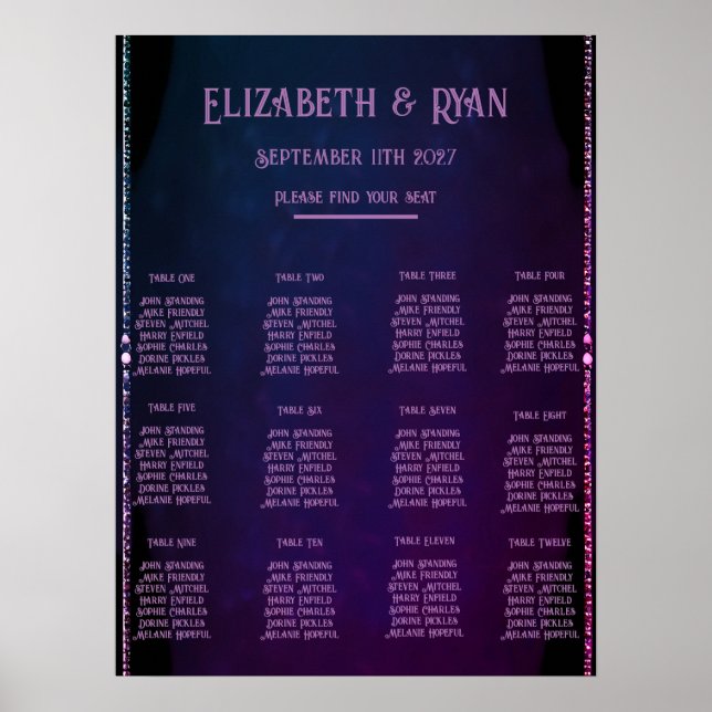 Elegant Mauve och Guld bröllopsinbjudningar Poster (Framsidan)
