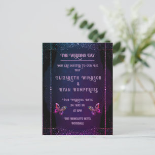 Elegant Mauve och Guld bröllopsinbjudningar Vykort