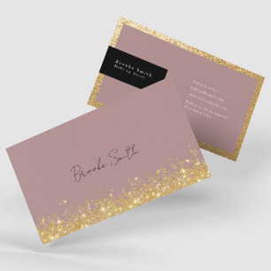 Elegant Mauve och Guld Luxury Visitkort