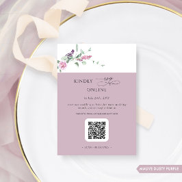 Elegant Mauve Pastel Blommigt OSA Online, QR-kod Tilläggskort