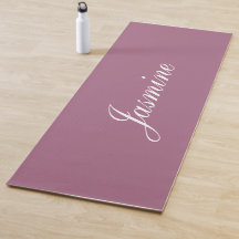 Elegant Mauve Personlig Namn Yoga Mat