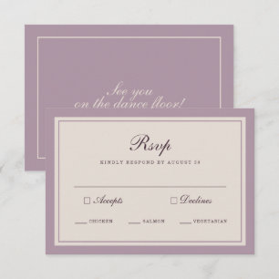 Elegant Mauve Plommon Bröllops RSVP-kort Tilläggskort