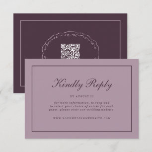 Elegant Mauve Plommon Svar Online Inläggs Kort