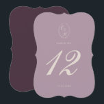Elegant Mauve Plum Die Cut Table Number Inbjudningar<br><div class="desc">Elegant Mauve & Deep Plum wedding table number for a sophisticated Old Money wedding celebration. This elegant die-cut table number reflects timeless European estate aesthetics and classic luxury stationery style, perfect for a romantic traditional bride. Ideal for vineyard weddings, historic estates, and candlelit fall receptions. Style with gold table frames,...</div>
