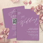 Elegant Mauve QR-kod allt i ett modernt Bröllop Inbjudningar<br><div class="desc">Elegant Mauve QR-kod allt i ett modernt skript, enkelt minimalistiskt bröllopsinbjudningskort. Fira din speciella dag med den här eleganten och ett vackert bröllopskort för att passa ditt speciella tillfälle. Alla texterna är i förväg ordnade så att du enkelt och snabbt kan anpassa dig med dina egna detaljer. Om du behöver...</div>