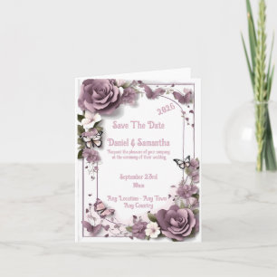 Elegant Mauve Ram mallinbjudan bröllopsinbjudan Inbjudan