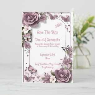 Elegant Mauve Ram mallinbjudan bröllopsinbjudan Inbjudningar