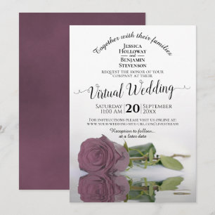 Elegant Mauve Rosa som återspeglar Ro Virtuella Br Inbjudningar