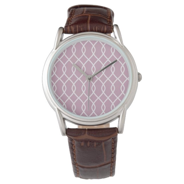 Elegant Mauve Wave Mönster Armbandsur (Framsida)