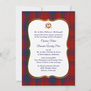 Elegant McDougall Tartan Plades-bröllop Inbjudningar