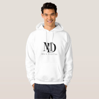 Elegant MD-monogram minimalist svart bokstavslogo Hoodie
