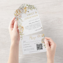 Elegant Meadow Blommigt Bröllop QR-kod
