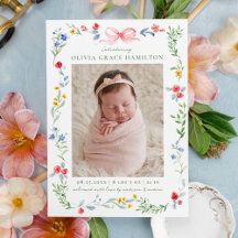 Elegant Meadow Blooms Rosa Bow Photo Birth
