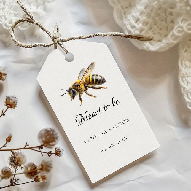 Elegant Meant to Bee Wedding Favor Presentetikett (Skapare uppladdad)