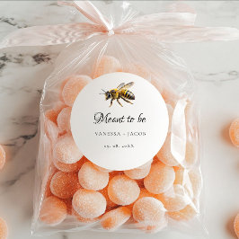 Elegant Meant to Bee Wedding Favor Runt Klistermärke