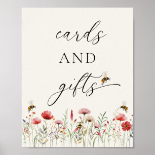 Elegant Meant To Bee Wildflower-kort och presenter Poster