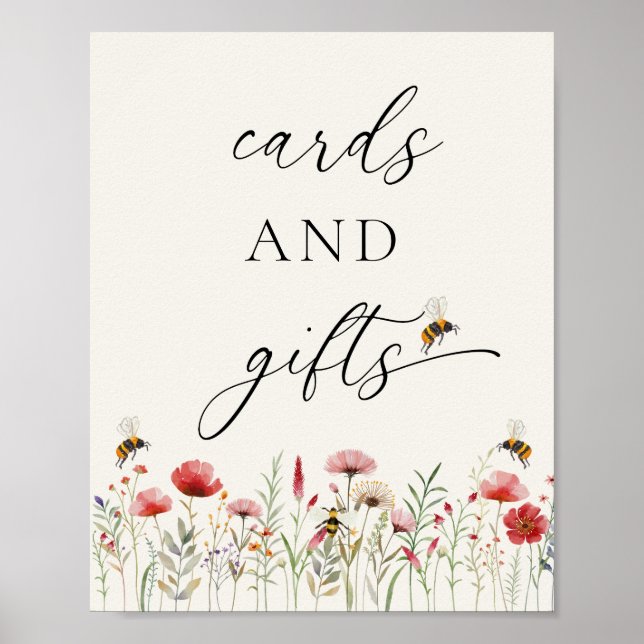 Elegant Meant To Bee Wildflower-kort och presenter Poster (Framsidan)