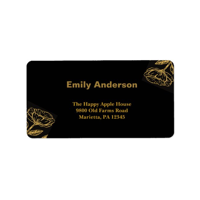 Elegant med dubbla födelsedag adressetikett (Framsidan)