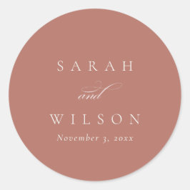 Elegant med enkel Chic  Skript svart marint Bröllo Runt Klistermärke