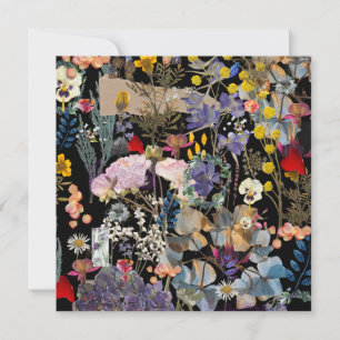 Elegant med flera färg-blommor tack kort