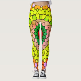 Elegant med flera och blå ljusa mönster leggings