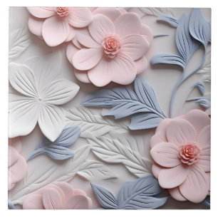 Elegant med inbyggd 3D-Blommigt Relief Kakelplatta