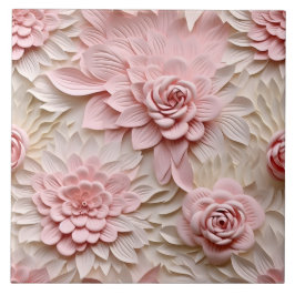 Elegant med inbyggd 3D-Blommigt Relief Kakelplatta