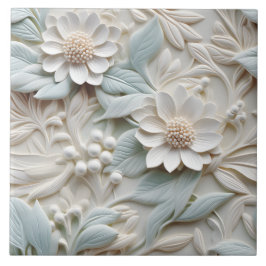 Elegant med inbyggd 3D-Blommigt Relief Kakelplatta