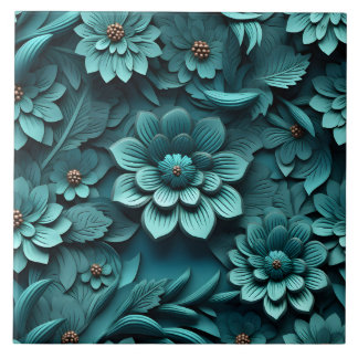 Elegant med inbyggd 3D-Blommigt Relief Kakelplatta
