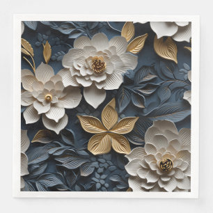 Elegant med inbyggd 3D-Blommigt Relief Pappersservett