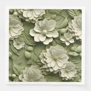 Elegant med inbyggd 3D-Blommigt Relief Pappersservett