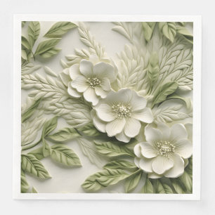 Elegant med inbyggd 3D-Blommigt Relief Pappersservett