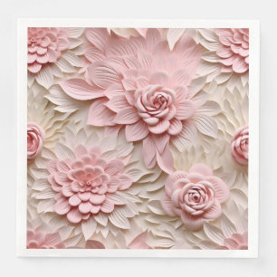 Elegant med inbyggd 3D-Blommigt Relief Pappersservett