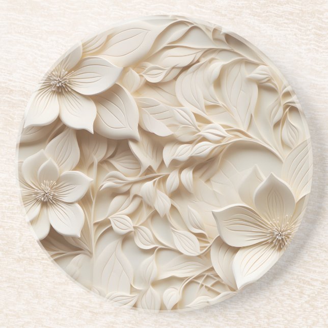 Elegant med inbyggd 3D-Blommigt Relief Underlägg (Framsidan)