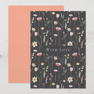 Elegant med Kärlek-hälsningskort för Blommigt Inbjudningar