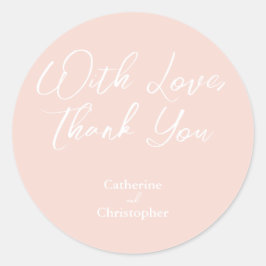 Elegant "Med Kärlek, Tack"-fästmärke Runt Klistermärke