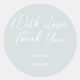 Elegant "Med Kärlek, Tack"-fästmärke Runt Klistermärke