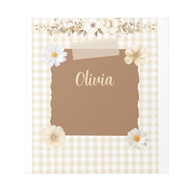 Elegant med mjuka Frimärke & Ro-dekortecken - C Anteckningsblock (Framsida)