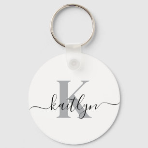 Elegant med monogram nyckelring