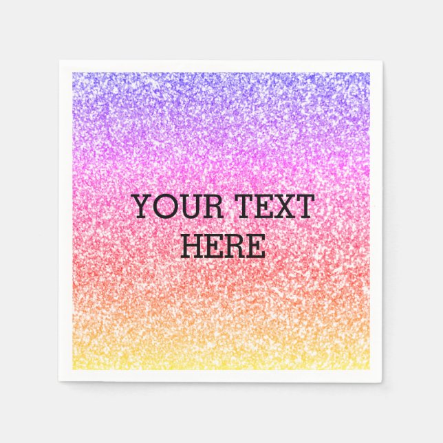 Elegant med mousserande regnbåge, färglös söt glit pappersservett (Framsidan)