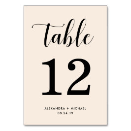 Elegant  med svart typografi bordsnummer