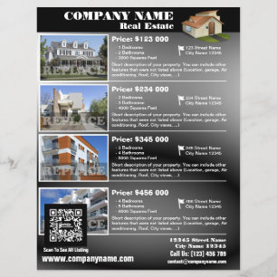 Elegant med vit QR-kod (QR452) Reklamblad