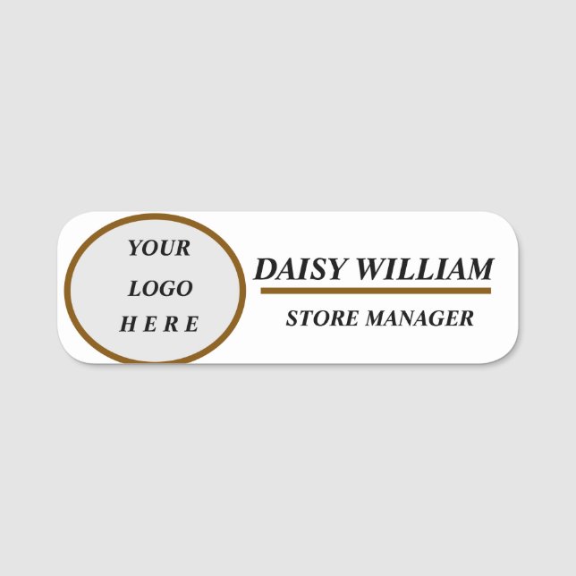 Elegant medarbetare namn bricka namnbricka (Framsida)