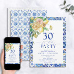 Elegant Medelhavet Lemon Blommigt 30års födelsedag Inbjudningar<br><div class="desc">Fira ditt 30:e år i stil! Vare sig du planerar ett stort party eller något mer intimt, kommer den här Eleganten inbjudan till Blommigt 30års födelsedag att ange tonen för din speciella dag. Den här öga-fångstdesignen har en mängd levande vattenfärgscitronfärgade blommigtar i gult med tips om djupblått Medelhavsbrickor gräns som...</div>