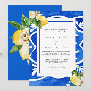 Elegant Medelhavets Blommigt: Föräldrar Bröllop i Inbjudningar