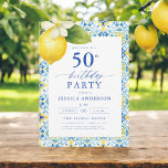 Elegant Medelhavets Lemon-Blommigt 50:e födelsedag Inbjudningar<br><div class="desc">Fira i stil med en elegant blommigt-födelsedag för citron. Denna utformning framkallar Medelhavets charm, perfekt för en solig och sofistikerad händelse. Den har en slimmad gult, citroner och grönt. De intrikata accenterna för blommigt tillför en ny beröringskänsla, medan typografin för elegant ger en känsla av förfining. Idealisk för en trädgård...</div>